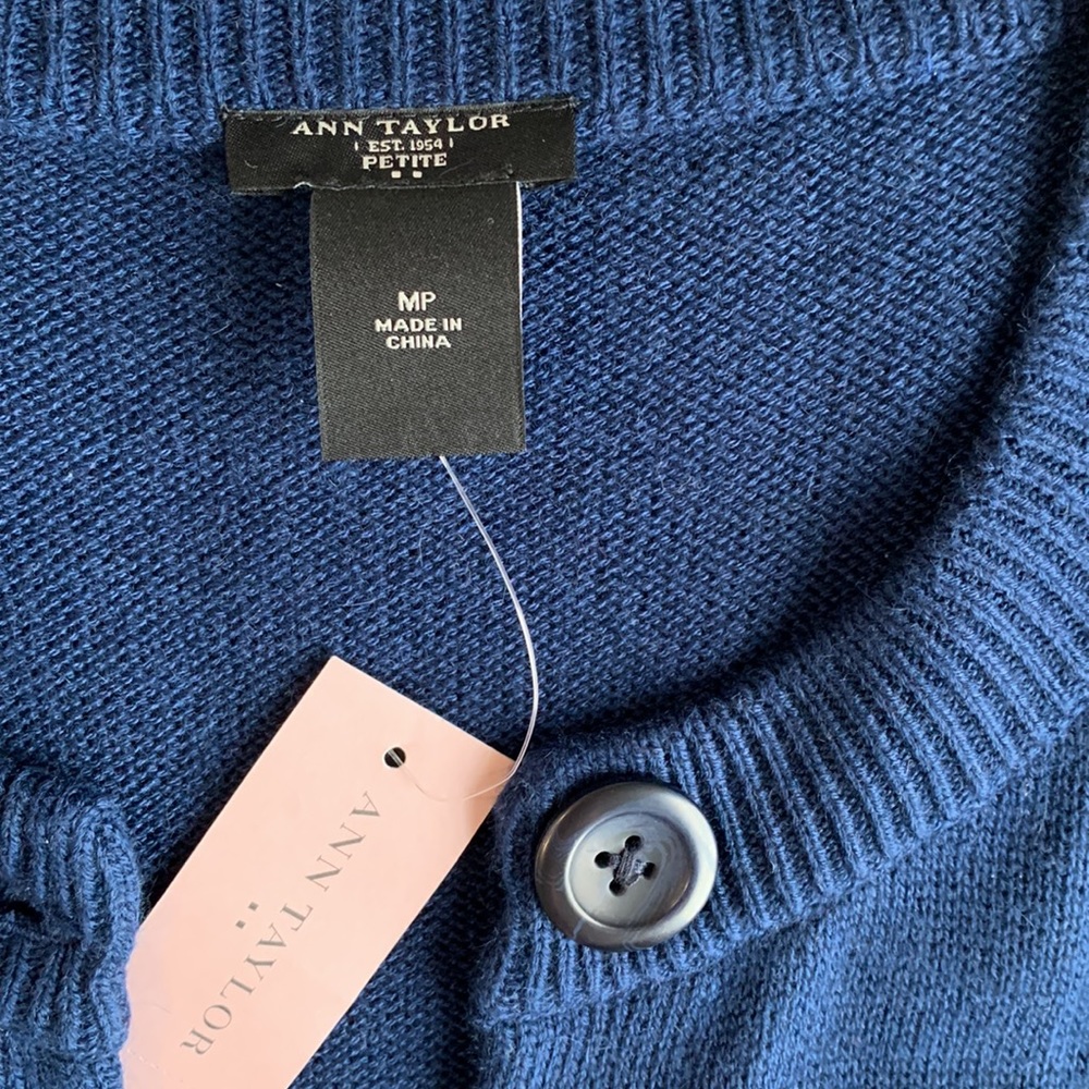 NWT Ann Taylor navy cardigan sweater - Picture 2 of 7
